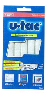 Utac 75gm Removable White Adhesive